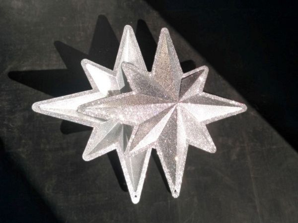 Украшение для больших ёлок "Звезда из двух половин" парча 45см